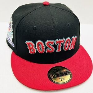 New Era Boston Red Sox Spring‎ Training 59FIFTY Fitted Hat Cap 7 1/8 Black MLB
